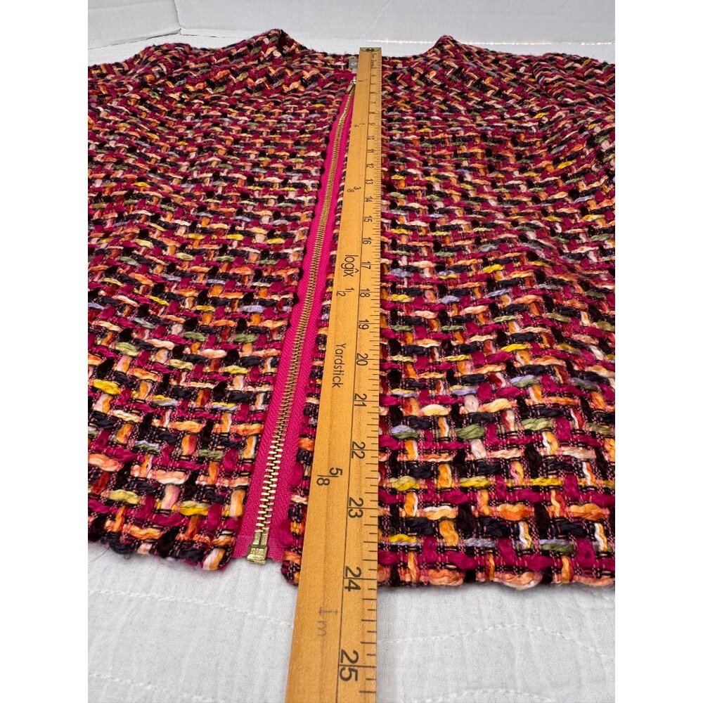 Chico's Multicolored Tweed Classic Zip-Front Jacket SZ 3P Career Office - Picture 14 of 15